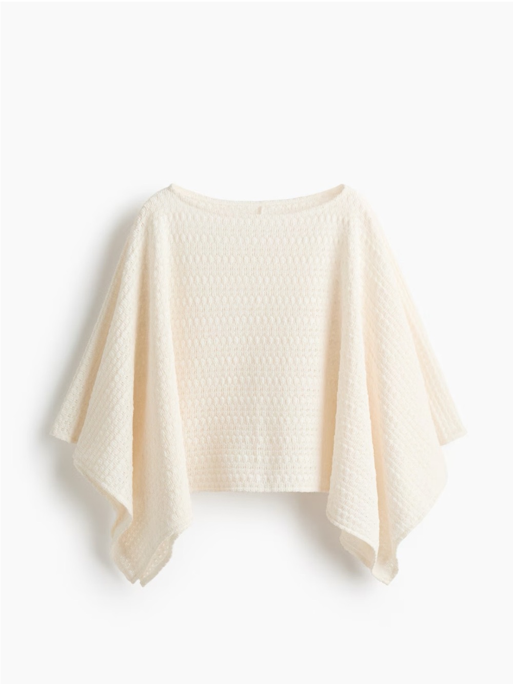 Cream Knit Poncho Sweater